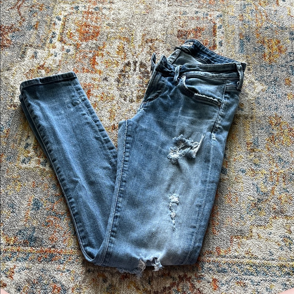 Citizens Of Humanity Distressed Blue Skinny Jeans